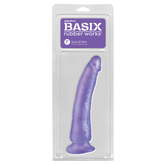 Dildo Basix Rubber Works Slim 7" - Purple - Cake Sex Shop