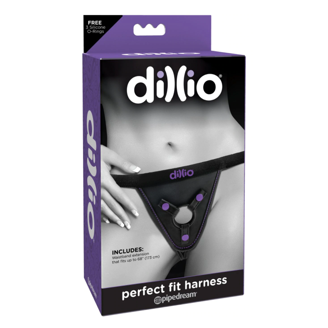Dillio Perfect Fit Harness - Black/Purple - Cake Sex Shop