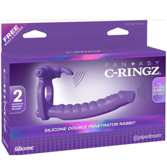 Dildo Fantasy C-Ringz Posable Partner Double Penetrator Purple - Cake Sex Shop