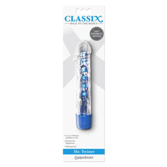 Vibrador Classix Mr. Twister (Metallic Vibe with TPE Sleeve Blue) - Cake Sex Shop
