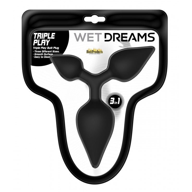 Plugs Wet Drams Tripple Play Anal Plug Multi Size Black - Cake Sex Shop