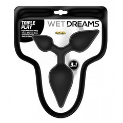 Plugs Wet Drams Tripple Play Anal Plug Multi Size Black - Cake Sex Shop