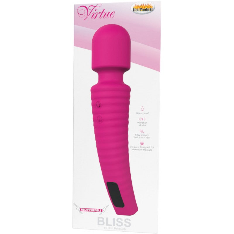 Masajeador Bliss Virtue Super Power Wand 9 Frequencies Magenta - Cake Sex Shop