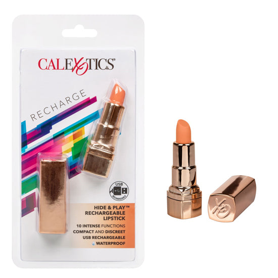 Vibrador Hide & Play Rechrg Lipstick - Coral - Cake Sex Shop