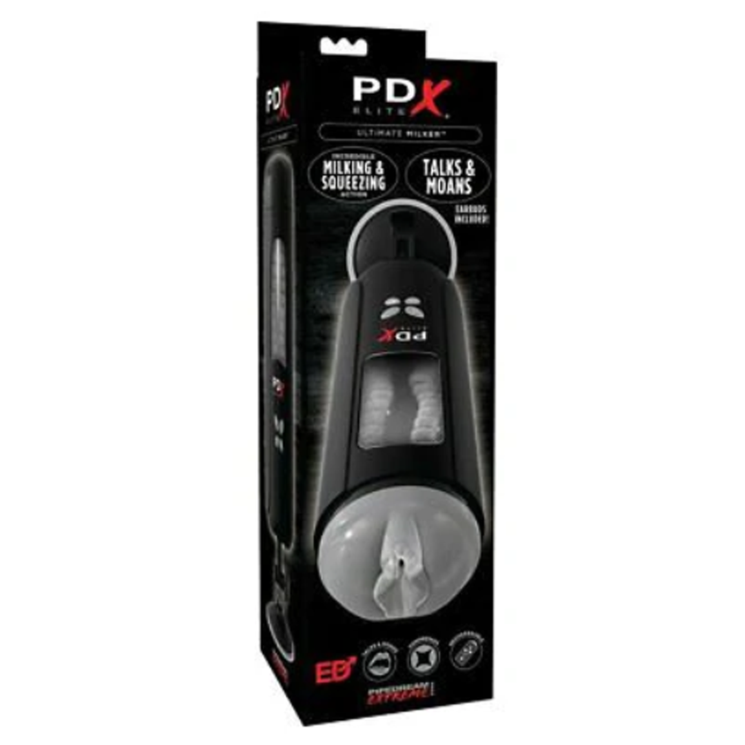 Masturbador PDX Elite Ultimate Milker – Clear/Black - Cake Sex Shop