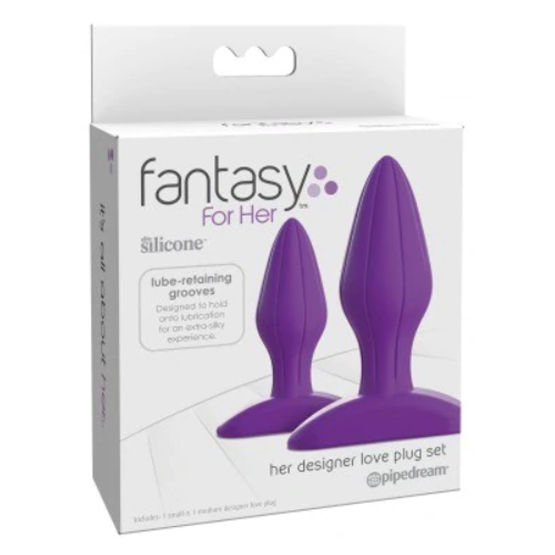 Set Plug Anal Fantasy For Her Her Designer Love Plug Set - Purple - Cake Sex Shop