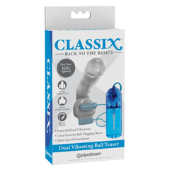 Classix Dual Vibrating Ball Teaser Blue Clear - Cake Sex Shop