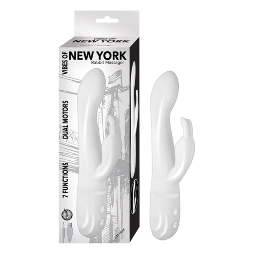 Vibrador Vibes Of New York Rabbit Massager-White - Cake Sex Shop