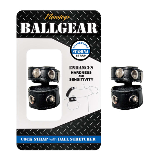 Anillo Ballgear Cock Strap With Ball Stretcher-Black - Cake Sex Shop