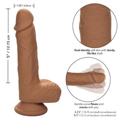 Dildo Dual Density Silicone Stud 5"- Brown - Cake Sex Shop 2