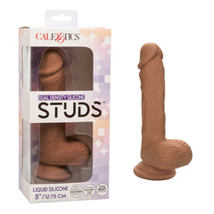 Dildo Dual Density Silicone Stud 5"- Brown - Cake Sex Shop