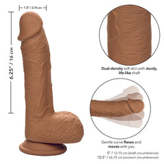 Dildo Dual Density Silicone Stud 6.25"- Brown - Cake Sex Shop 2