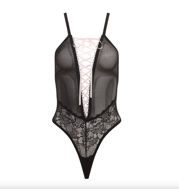 Teddy Lace Up Teddy, Black - Cake Sex Shop