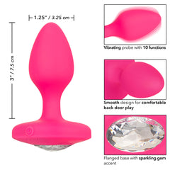 Plug Anal Cheeky Gems Medium Rechargeable Vibrating Probe - Pink - Cake Sex Shop 2