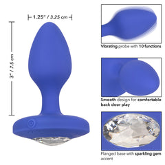 Plug Anal Cheeky Gems Medium Rechargeable Vibrating Probe - Blue - Cake Sex Shop 2