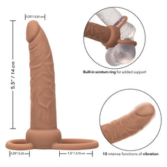 Dildo Rechargeable Accomodator Dual Penetrator - Brown - Cake Sex Shop 2
