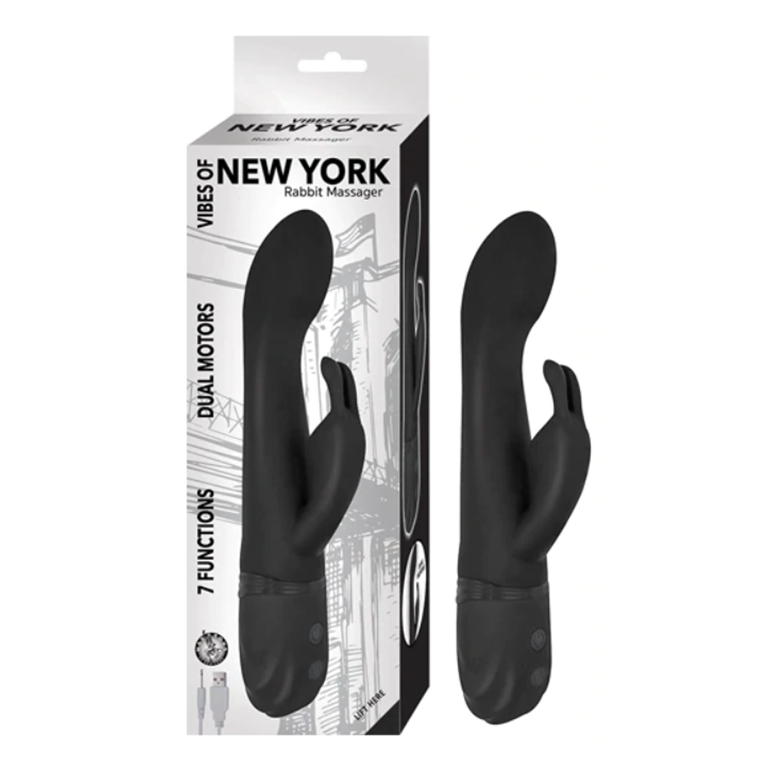 Vibrador Vibes Of New York Rabbit Massager-Black - Cake Sex Shop