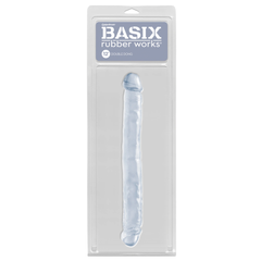 Dildo Basix Rubber Works 12" Double Dong - Clear - Cake Sex Shop