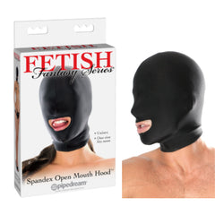 Capucha Fetish Fantasy Series Spandex Open Mouth Hood-Black - Cake Sex Shop