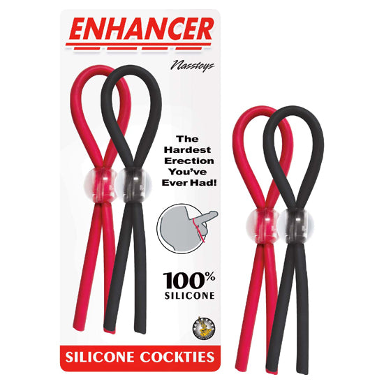 Anillo Enhancer Silicone Cockties-Red - Cake Sex Shop