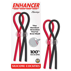 Anillo Enhancer Silicone Cockties-Red - Cake Sex Shop