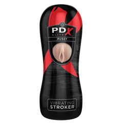 Masturbador Pdx Elite Vibrating Pussy Stroker - Light/Black - Cake Sex Shop