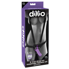 Dildo Dillio Strap-On Suspender Harness Set - 15 cm purple - Cake Sex Shop