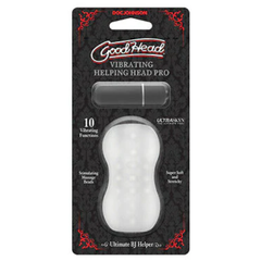 Masturbador GoodHead Helping Head Pro ULTRASKYN Vibrating Stroker - Frost - Cake Sex Shop