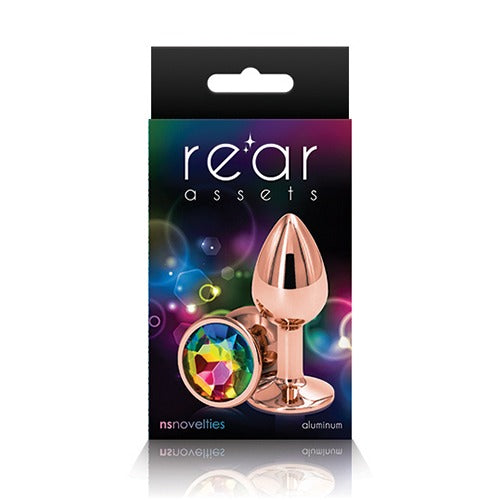 Plug Anal Rear Assets - Rose Gold - Small - Rainbow - Cake Sex Shop