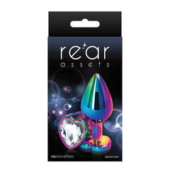 Plug Anal Rear Assets - Multicolor Heart - Medium - Clear - Cake Sex Shop