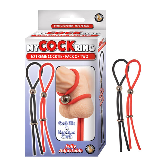 Anillo My Cockring Extreme Cocktie-Pack Of Two-Black & Red - Cake Sex Shop