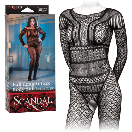 Scandal Plus Size Full Length Lace Body Suit - Cake Sex Shop