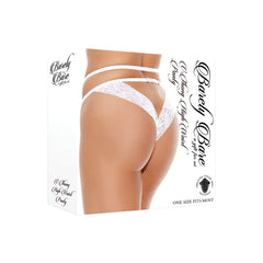Tanga V-Thong High Waist Panty, White - Cake Sex Shop 2 3