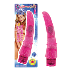 Vibrador Glitter Gelle 10 Function-Peta Penis-Pink - Cake Sex Shop