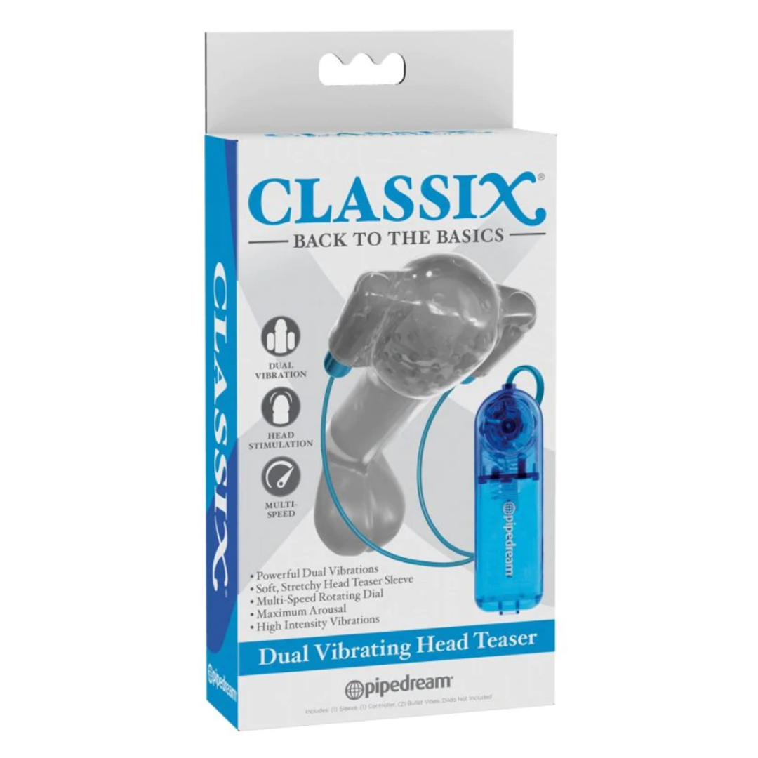 Vibrador Classix Dual Vibrating Head Teaser Blue Clear - Cake Sex Shop