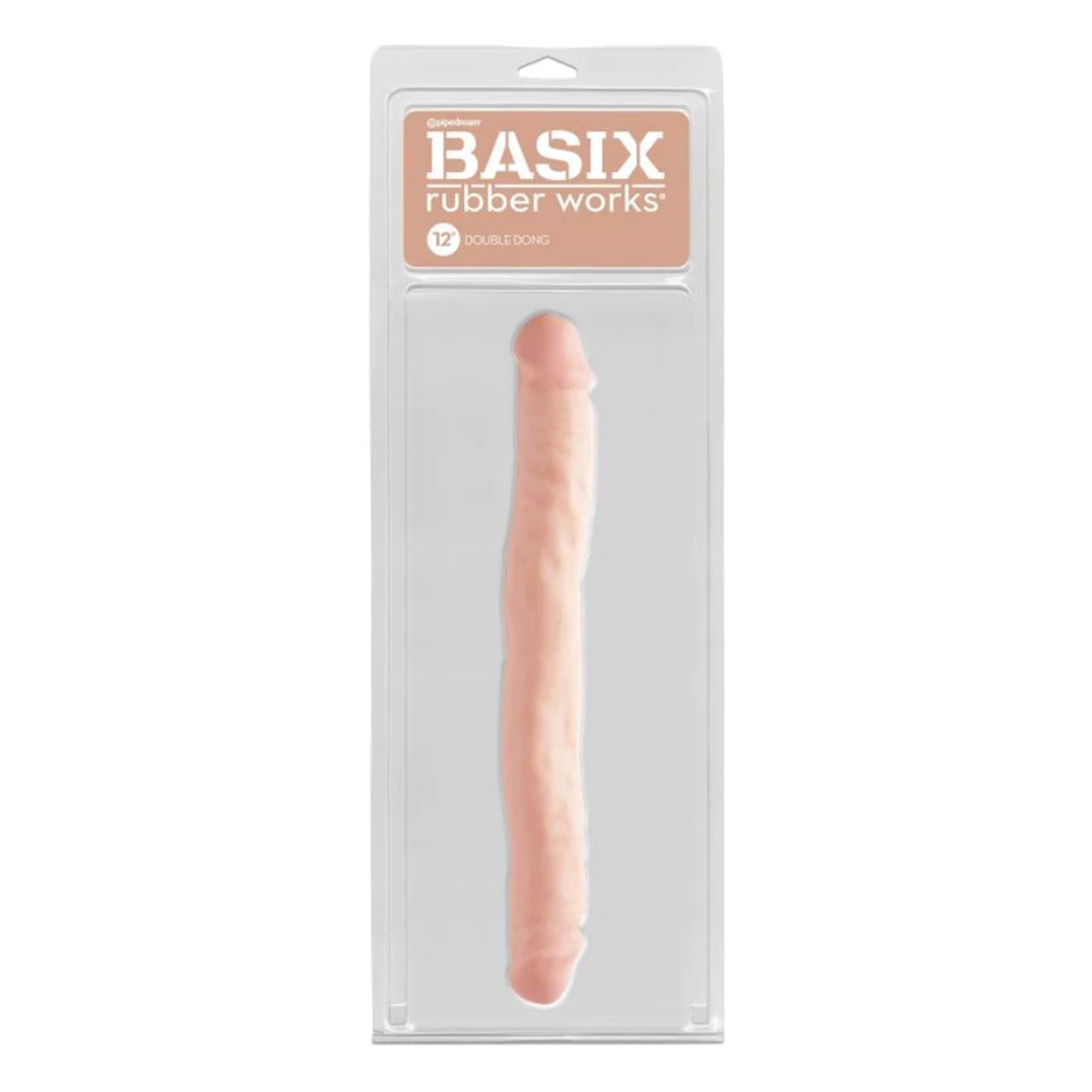 Dildo Basix Rubber Works 12" Double Dong - Light - Cake Sex Shop