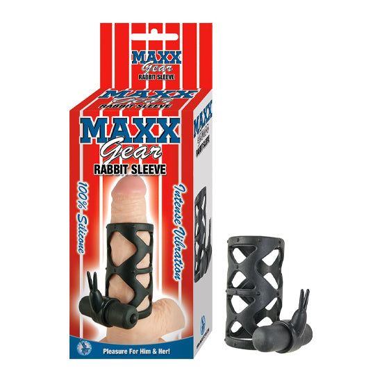 Funda Maxx Gear Rabbit Sleeve-Black - Cake Sex Shop