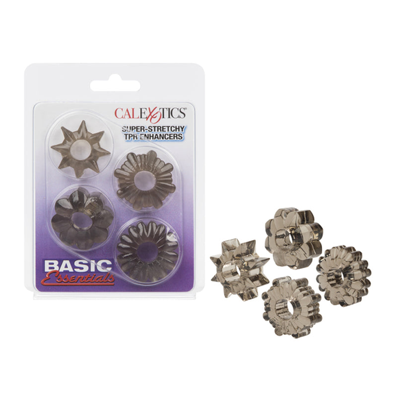 Anillo Basic Essentials Super Stretch TPR Ehancers- Smoke - Cake Sex Shop