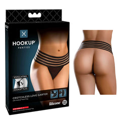 Plug Hookup Panties Crotchless Love Garter - Cake Sex Shop