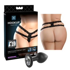 Plug Anal Hookup Panties Crotchless Secret Gem- XL-XXL - Cake Sex Shop