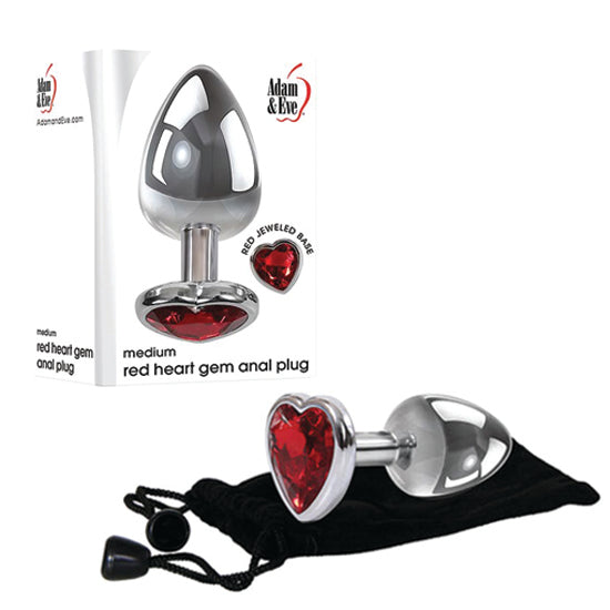 Juguete Anal Medium Heart Red Gem Anal Plug - Cake Sex Shop