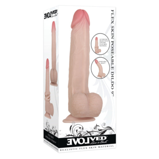 Dildo Flexskin Poseable Dildo 9" Light - Cake Sex Shop