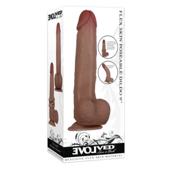 Dildo Flexskin Poseable Dildo 9" Dark - Cake Sex Shop