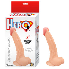 Dildo Hero 8" Curved Cock-White - Cake Sex Shop