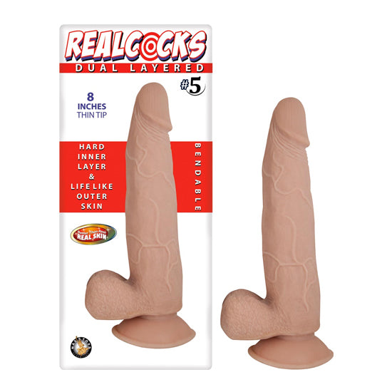 Dildo Realcocks Dual Layered #5 Flesh 8" - Cake Sex Shop