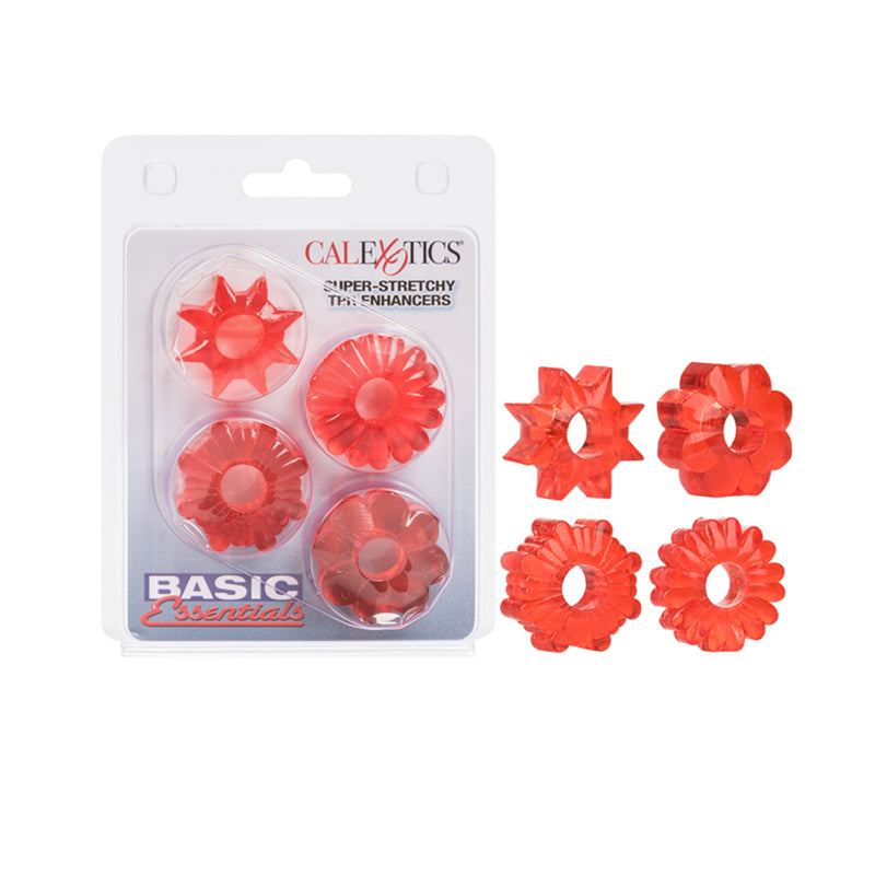 Anillo Basic Essentials Super Stretch TPR Enhancers- Red - Cake Sex Shop