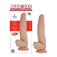 Dildo Realcocks Dual Layered #6 White 8" - Cake Sex Shop