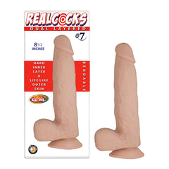 Dildo Realcocks Dual Layered #7 White 8" - Cake Sex Shop