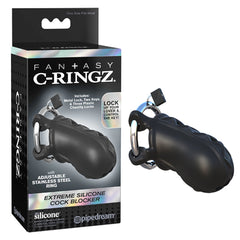 Jaula Extreme Silicone Cock Blocker Black - Fantasy C-Ringz - Cake Sex Shop