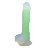 Dildo Silicon Mediano Glow In The Dark Green - Cake Sex Shop